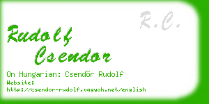 rudolf csendor business card